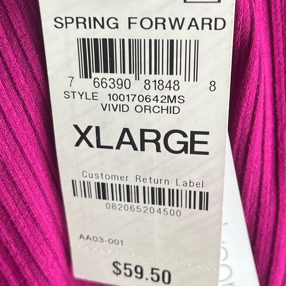 Bar III • NWT Vivid Orchid Tie Waist Ribbed Dress - Picture 8 of 8